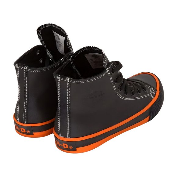 Harley-Davidson Footwear Mens Nathan Vulcanized Sneaker, Black/Orange, Size 7 - Picture 7 of 8